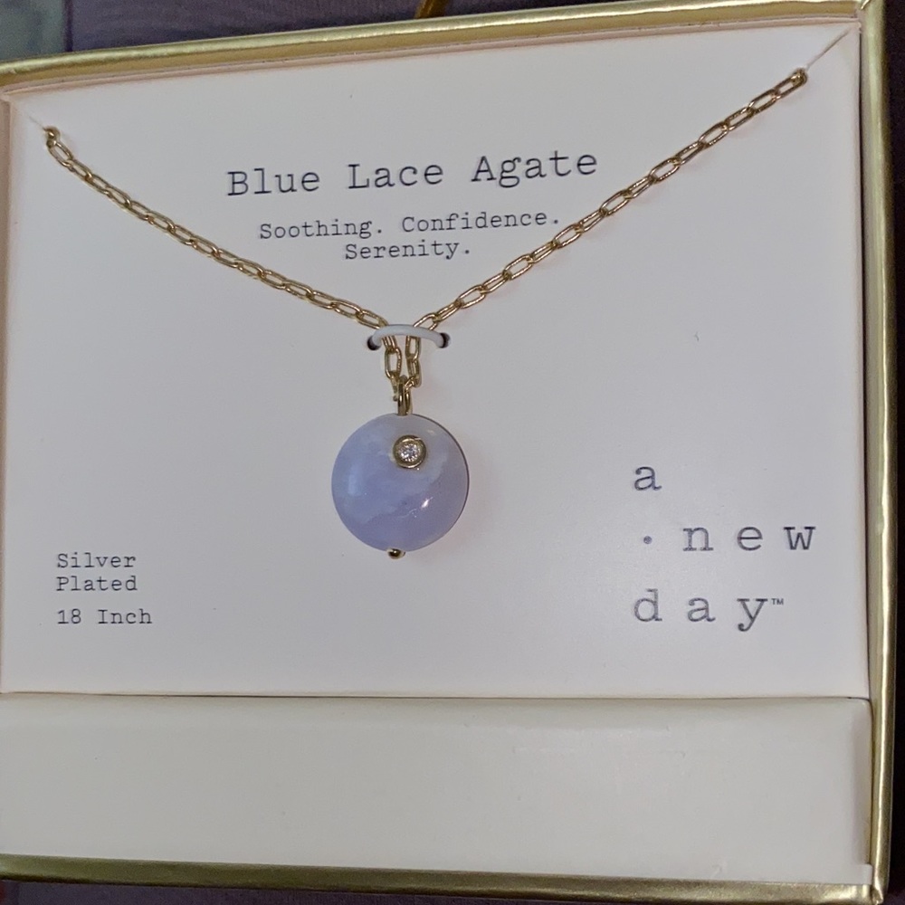 Blue agate necklace